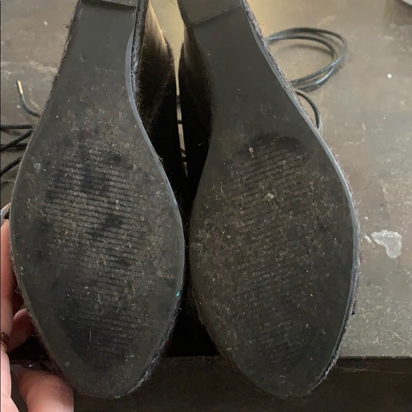 Black lace up wedges - Picture 3 of 4